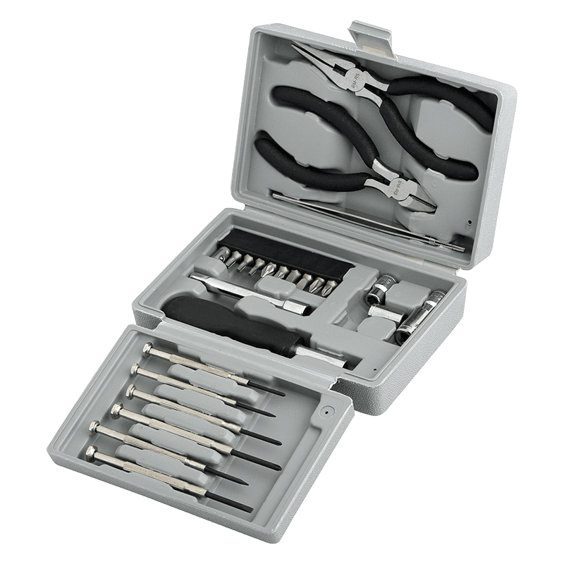 TRUSA scule LOGILINK, set: 6x micro surubelnite, 1x cutter, 1x cleste pt. telefon, 1x surubelnita cu prelungire, 10x biti (PH1, PH2, PZ1, PZ2, PZ5, PZ6, T10, T15, T20, adaptor), 4x chei tubulare (5mm, 6mm, 8mm, 10mm), 1x penseta, "WZ0023"