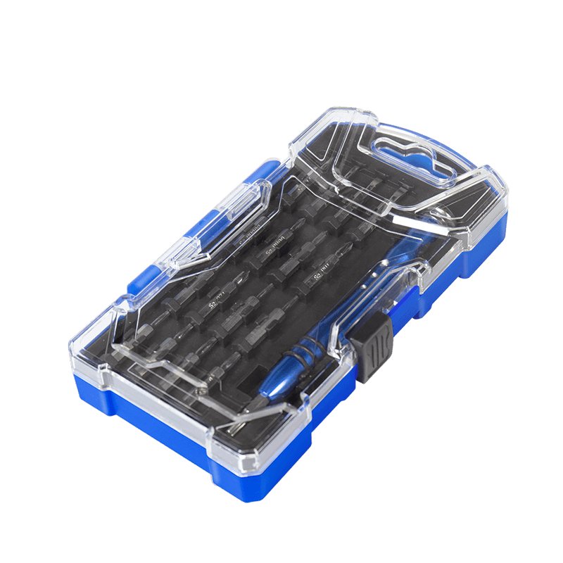 TRUSA scule surubelnite, LOGILINK, set 18 bucati: 17x biti (0.3x1.5mm,0.4x2.0mm,0.4x2.5mm,0.5x3.0mm,PZ0,PZ1,T4,T5,T6,T7,T8,T9,T10,PH000,PH00,PH0,PH1), maner din aliaj, "WZ0056" — miniatură
