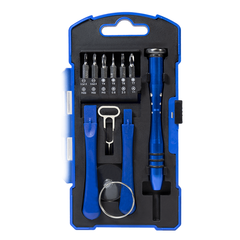 TRUSA scule surubelnite, LOGILINK, set 17 bucati: 12x biti (0.3x1.5mm,0.4x2.0mm,T4,T5,T6,T7,PH000,PH00,PH0,Y1,0.8mm,0.2mm), 2x bara plastic, 1x ventuza transparenta, 1x pin card SIM, maner din aliaj, "WZ0057"