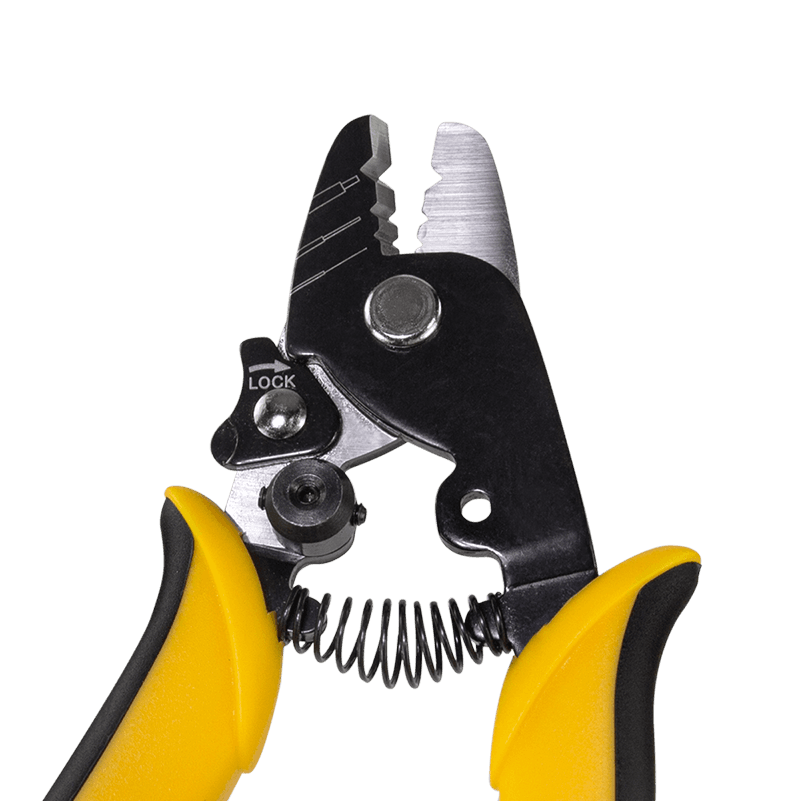 CLESTE dezizolare cablu, LOGILINK, functii: dezizolare fibra optica, cu 3 gauri, diametru 0.13-4mm, maner antialunecare, negru-galben, "WZ0064"