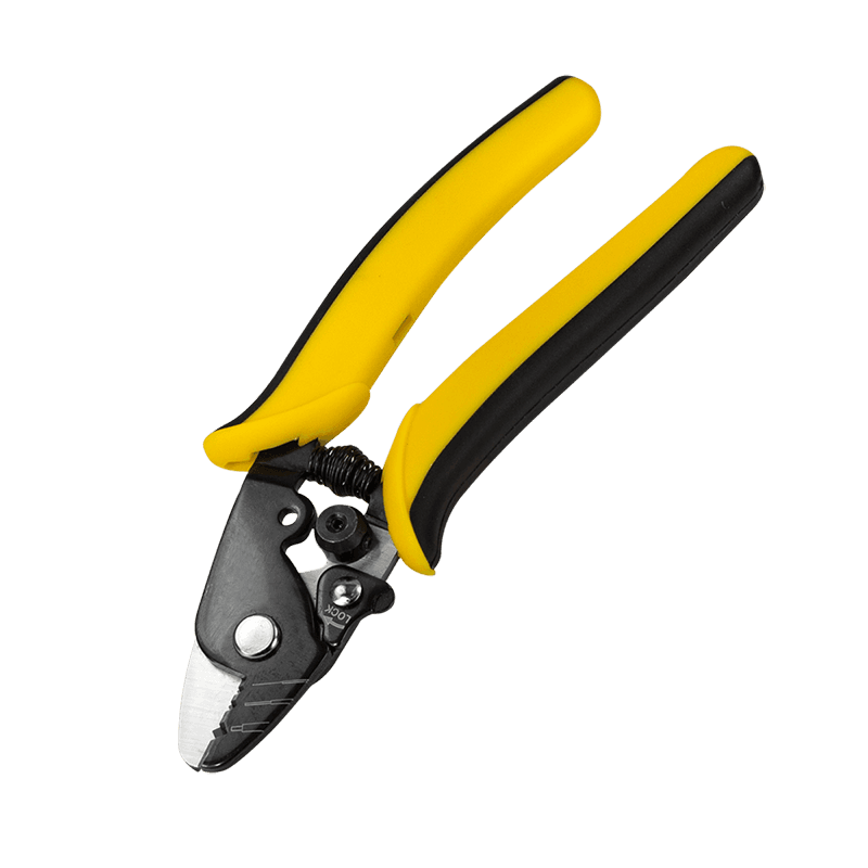CLESTE dezizolare cablu, LOGILINK, functii: dezizolare fibra optica, cu 3 gauri, diametru 0.13-4mm, maner antialunecare, negru-galben, "WZ0064" — miniatură