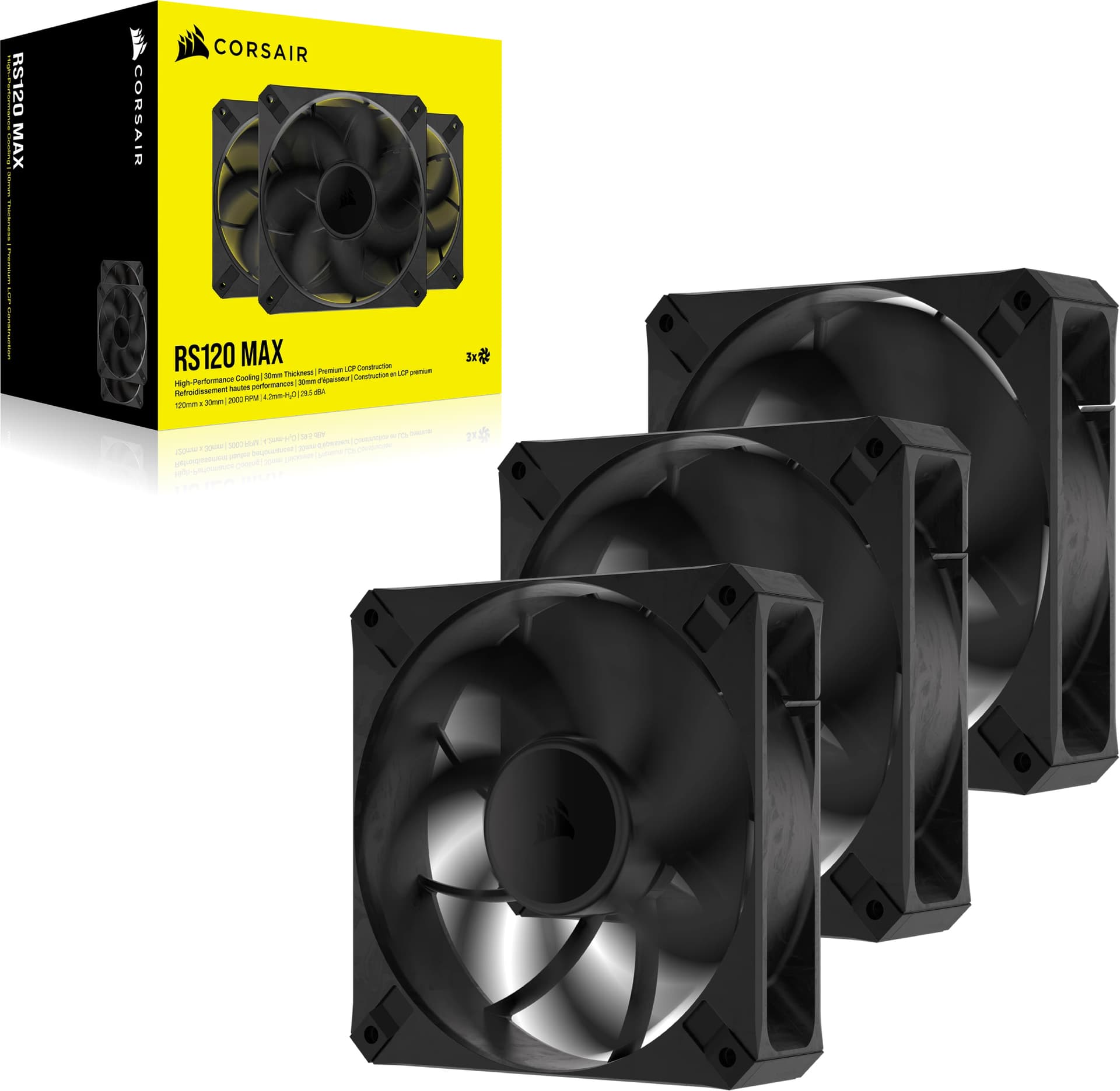 Ventilator Corsair RS120 MAX 120mm PWM, Triple Pack, Negru "CO-9050171-WW" — miniatură