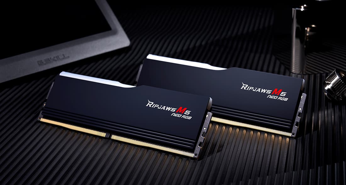 Memorie Ripjaws M5 Neo RGB 64 GB DDR5 6000 MHz CL 32 Dual Kit "F5-6000J3636F32GX2-RM5NRK" — miniatură