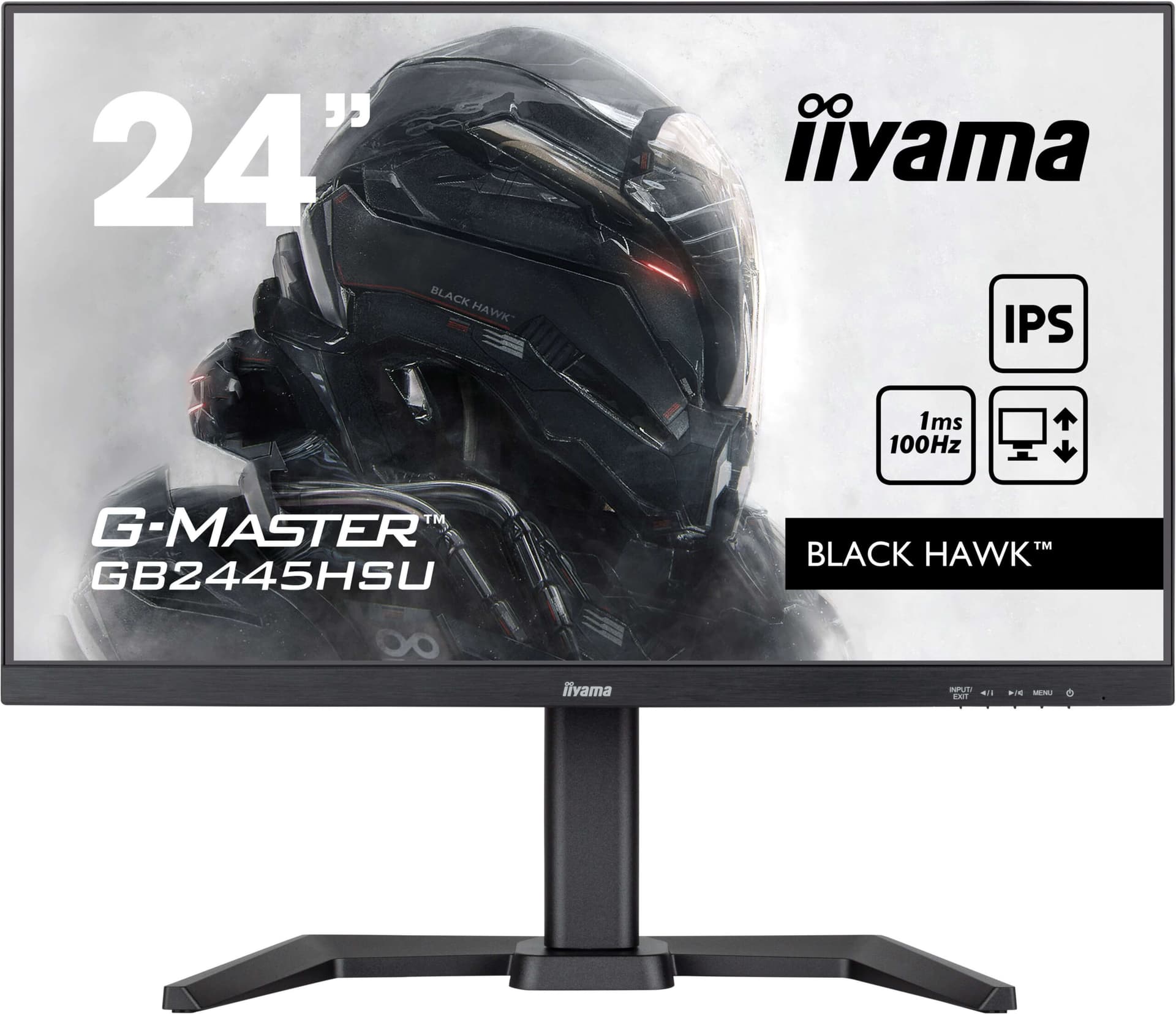 IIYAMA Monitor LED GB2445HSU-B2 23.8" 1920x1080 100Hz 300cd 1300:1 1ms HDMI DP USB Tilt HAS "GB2445HSU-B2" — miniatură