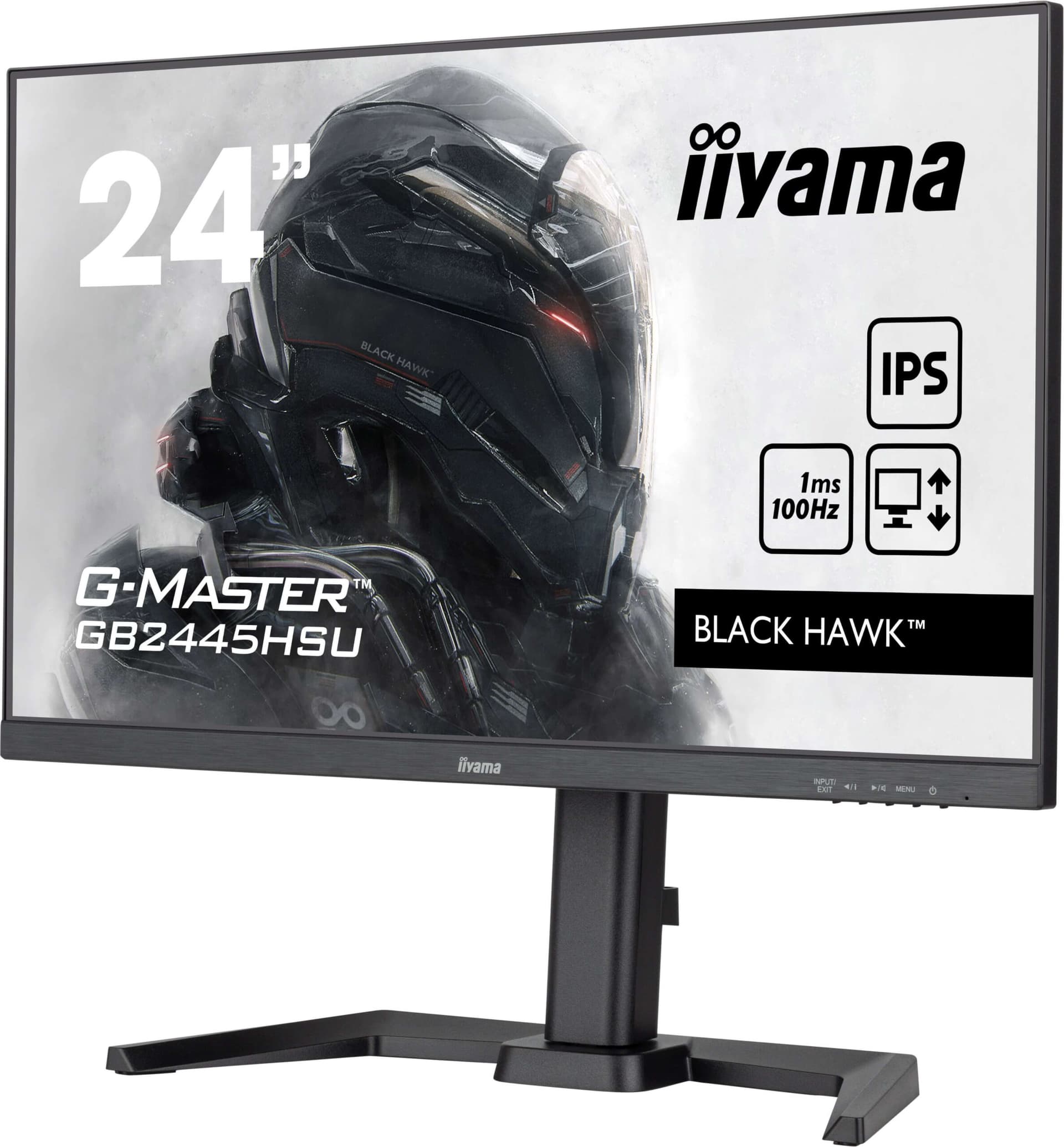 IIYAMA Monitor LED GB2445HSU-B2 23.8" 1920x1080 100Hz 300cd 1300:1 1ms HDMI DP USB Tilt HAS "GB2445HSU-B2" — miniatură