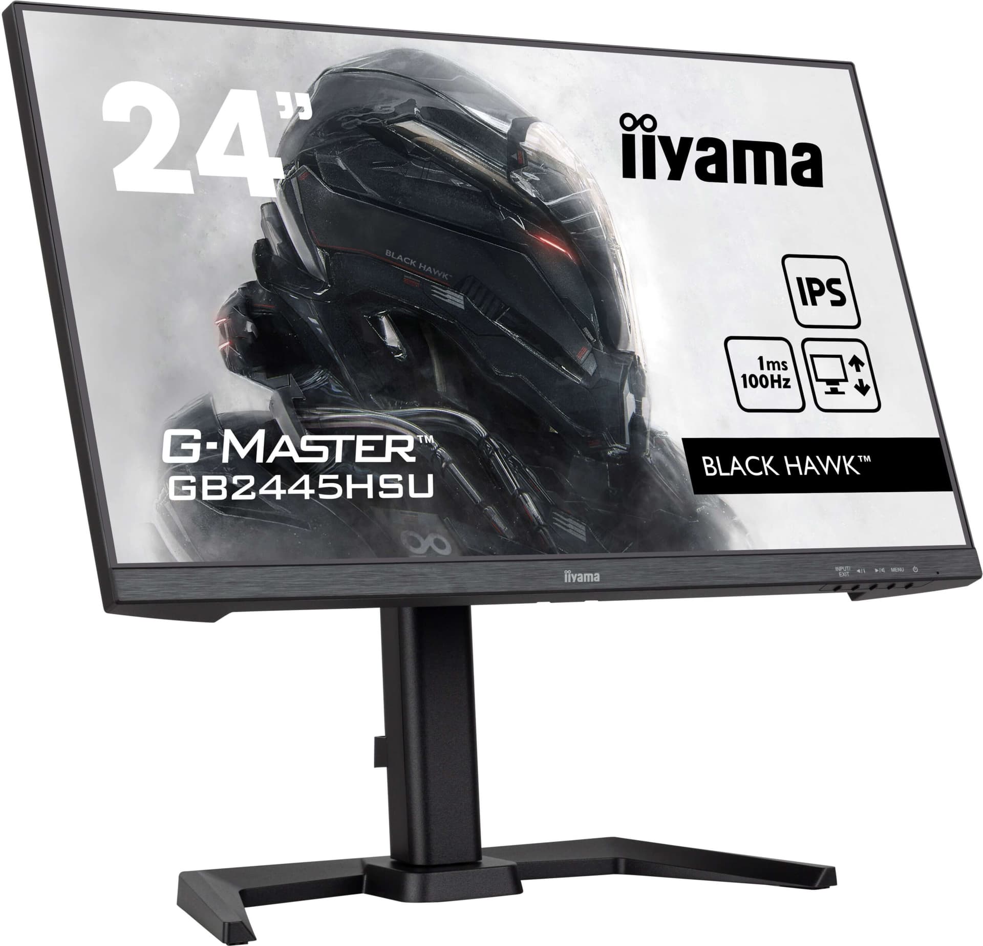 IIYAMA Monitor LED GB2445HSU-B2 23.8" 1920x1080 100Hz 300cd 1300:1 1ms HDMI DP USB Tilt HAS "GB2445HSU-B2" — miniatură