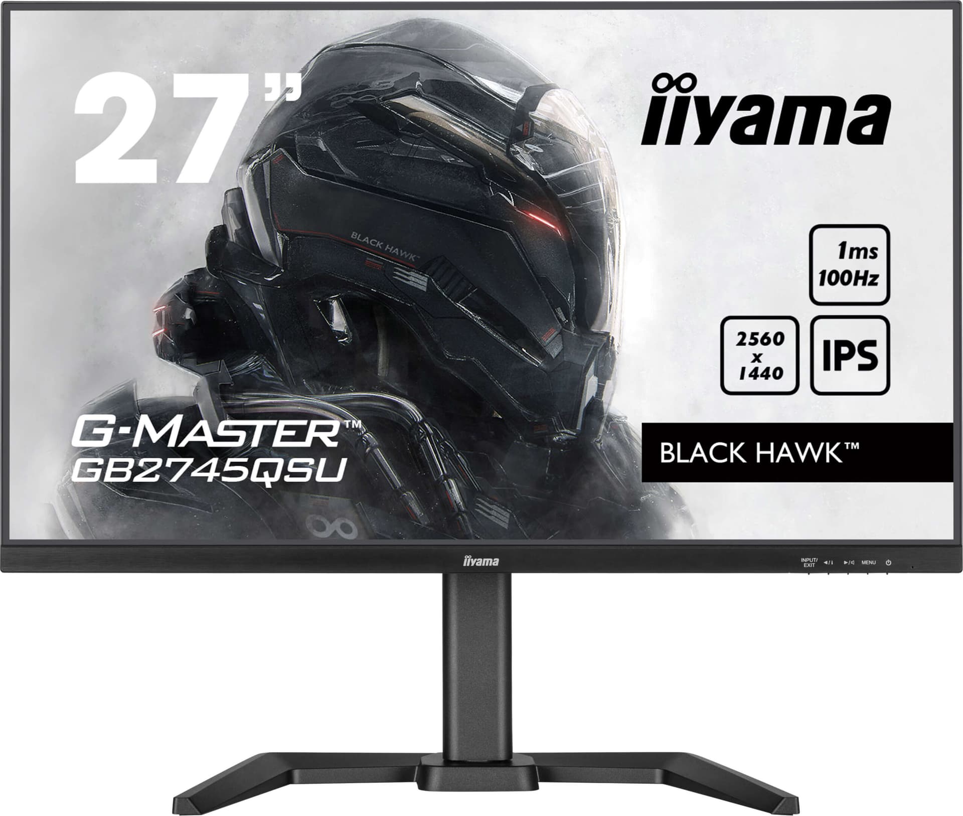 IIYAMA Monitor LED GB2745QSU-B2 27" IPS 2560 x 1440 100Hz 250cd 1300:1 1ms HDMI DP USB HUB Tilt HAS "GB2745QSU-B2" — miniatură