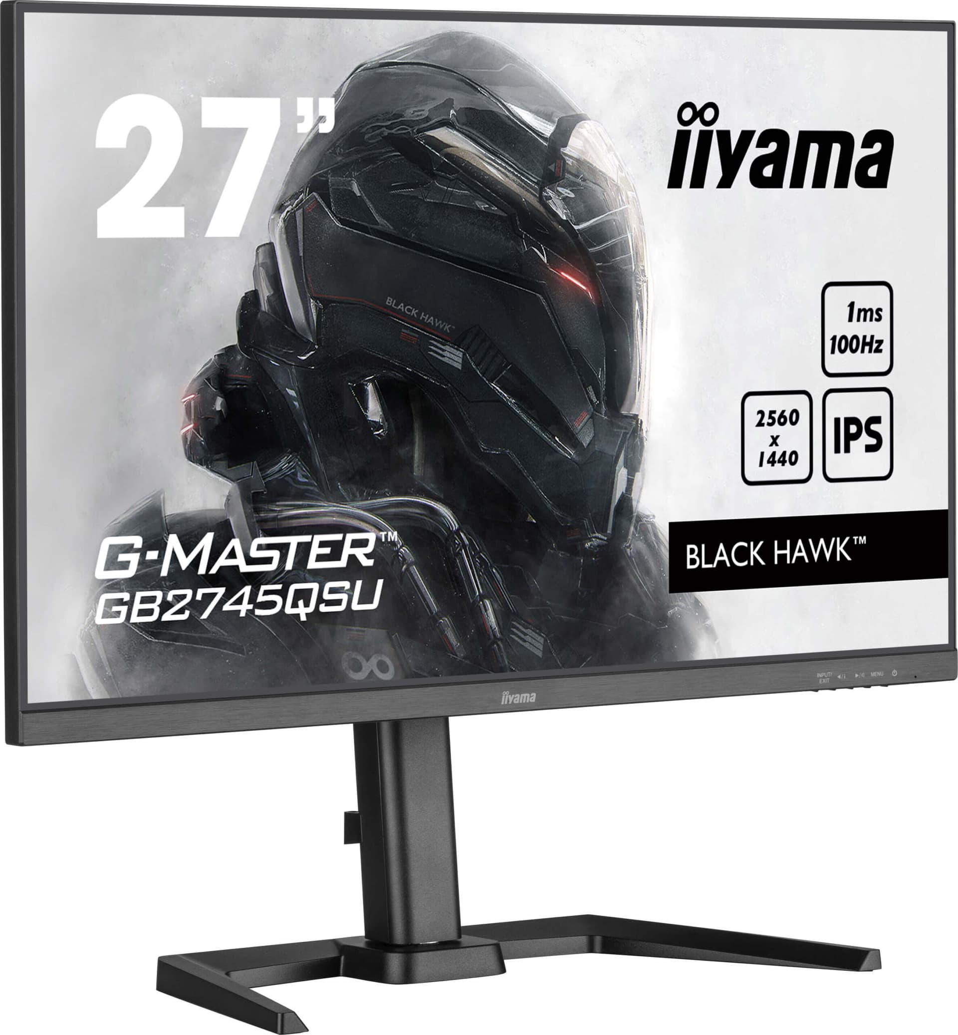 IIYAMA Monitor LED GB2745QSU-B2 27" IPS 2560 x 1440 100Hz 250cd 1300:1 1ms HDMI DP USB HUB Tilt HAS "GB2745QSU-B2"