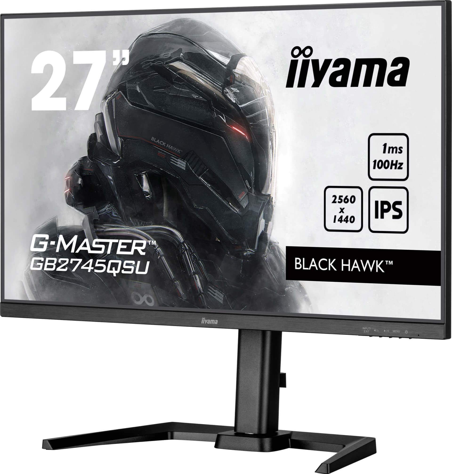 IIYAMA Monitor LED GB2745QSU-B2 27" IPS 2560 x 1440 100Hz 250cd 1300:1 1ms HDMI DP USB HUB Tilt HAS "GB2745QSU-B2" — miniatură
