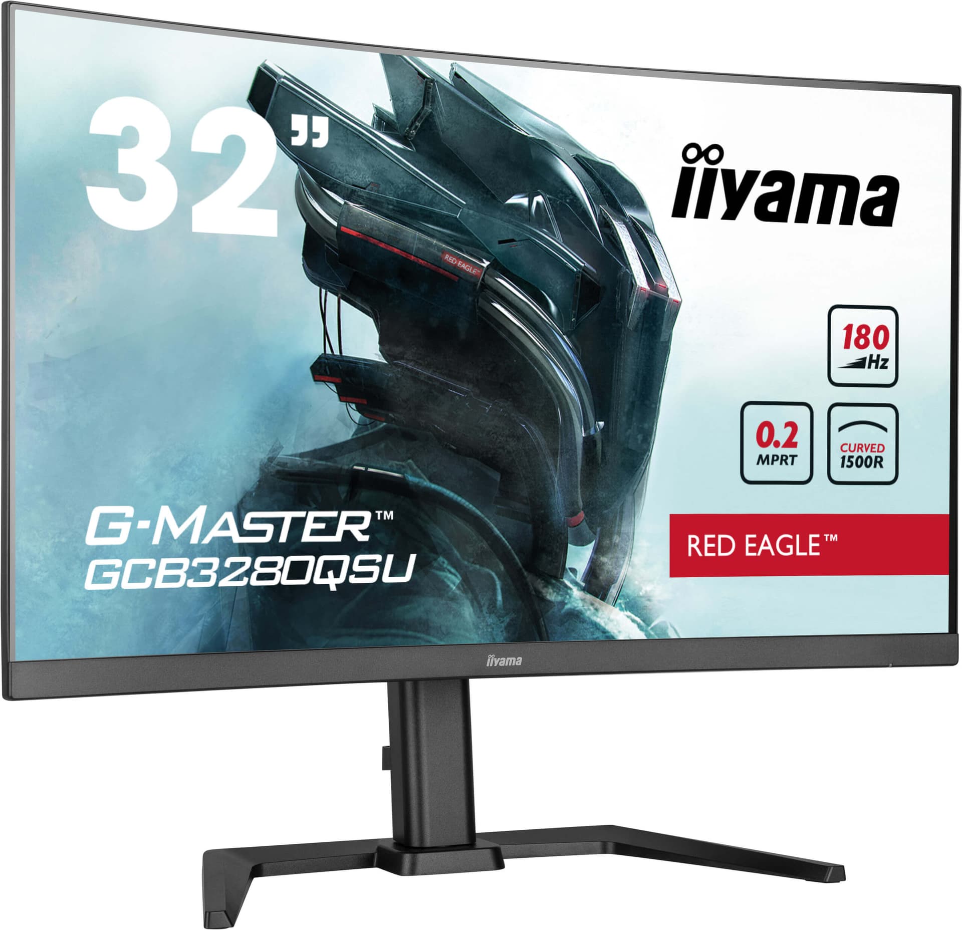 IIYAMA Monitor LED Gaming GCB3280QSU-B2 31.5" VA Curved 2560 x 1440 180Hz 350cd 0.2ms HDMI DP USB HUB height, swivel, tilt "GCB3280QSU-B2"