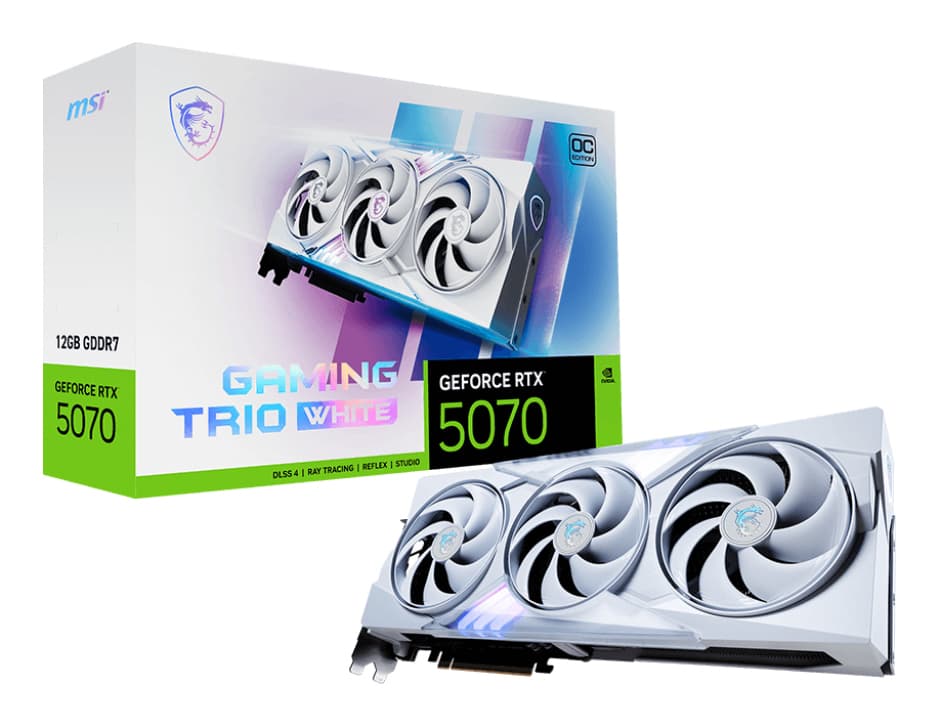 PLACA VIDEO MSI GeForce RTX 5070 12G GAMING TRIO OC WHITE