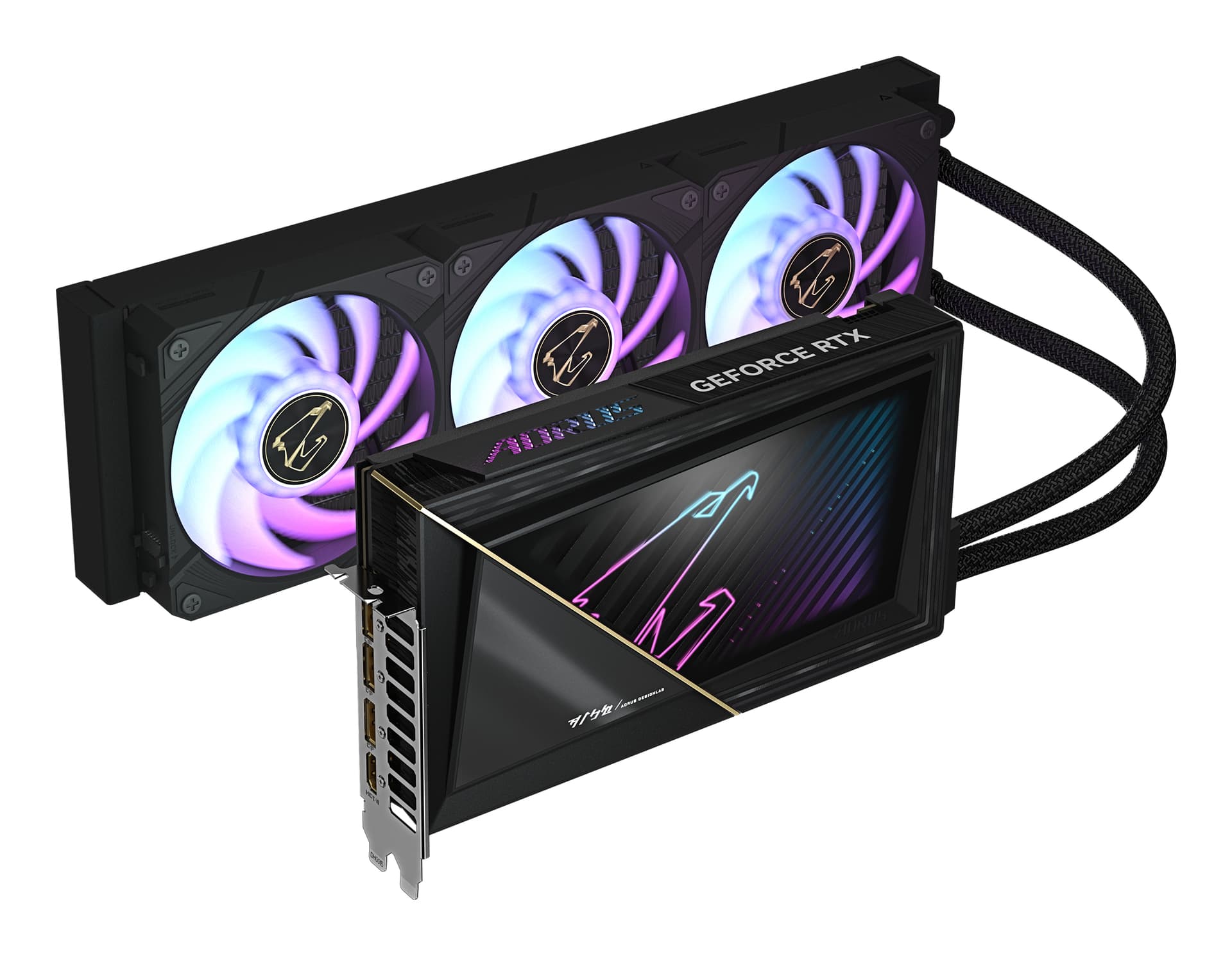 PLACA VIDEO GIGABYTE AORUS GeForce RTX 5090 XTREME WATERFORCE 32G "GV-N5090AORUSX W-32GD" — miniatură