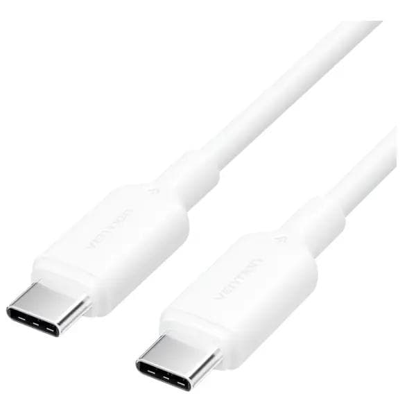 Cablu alimentare si date Vention, USB Type-C (T) la USB Type-C (T), 1m, 480 Mbps, 60W, PVC, alb, "TRCWF" -6922794783348