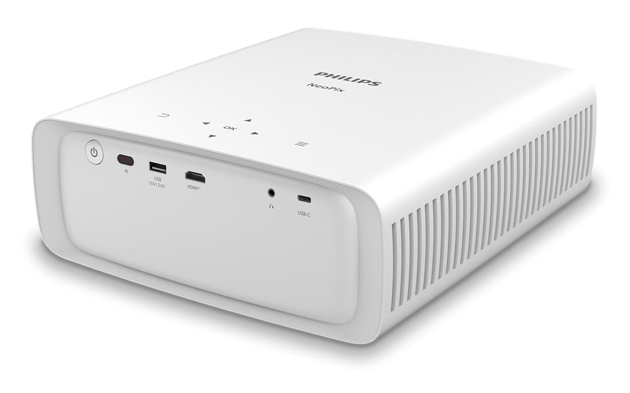 Videoproiector LED Philips NeoPix 550, 1080pWi-Fi 2.4GHz + 5GHz, Bluetooth 4.2, Alb "N-550" — miniatură