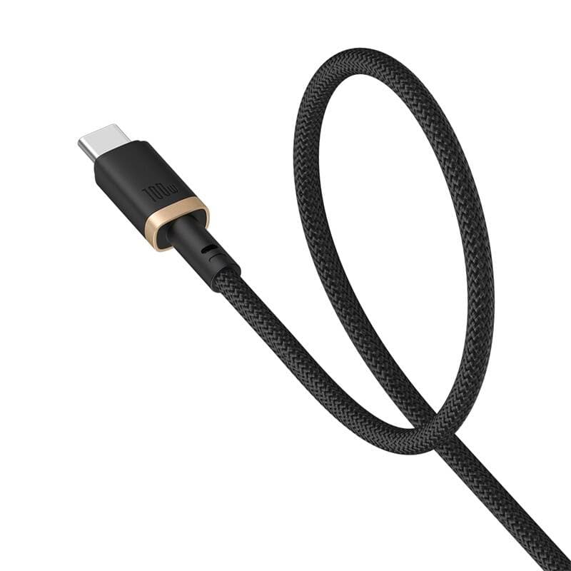 CABLU alimentare si date Baseus Dura, Fast Charging Data Cable pt. smartphone, USB Type-C la USB Type-C 100W, braided, 1m, galben + negru "P10377803U01-00" - 6932172669836 — miniatură