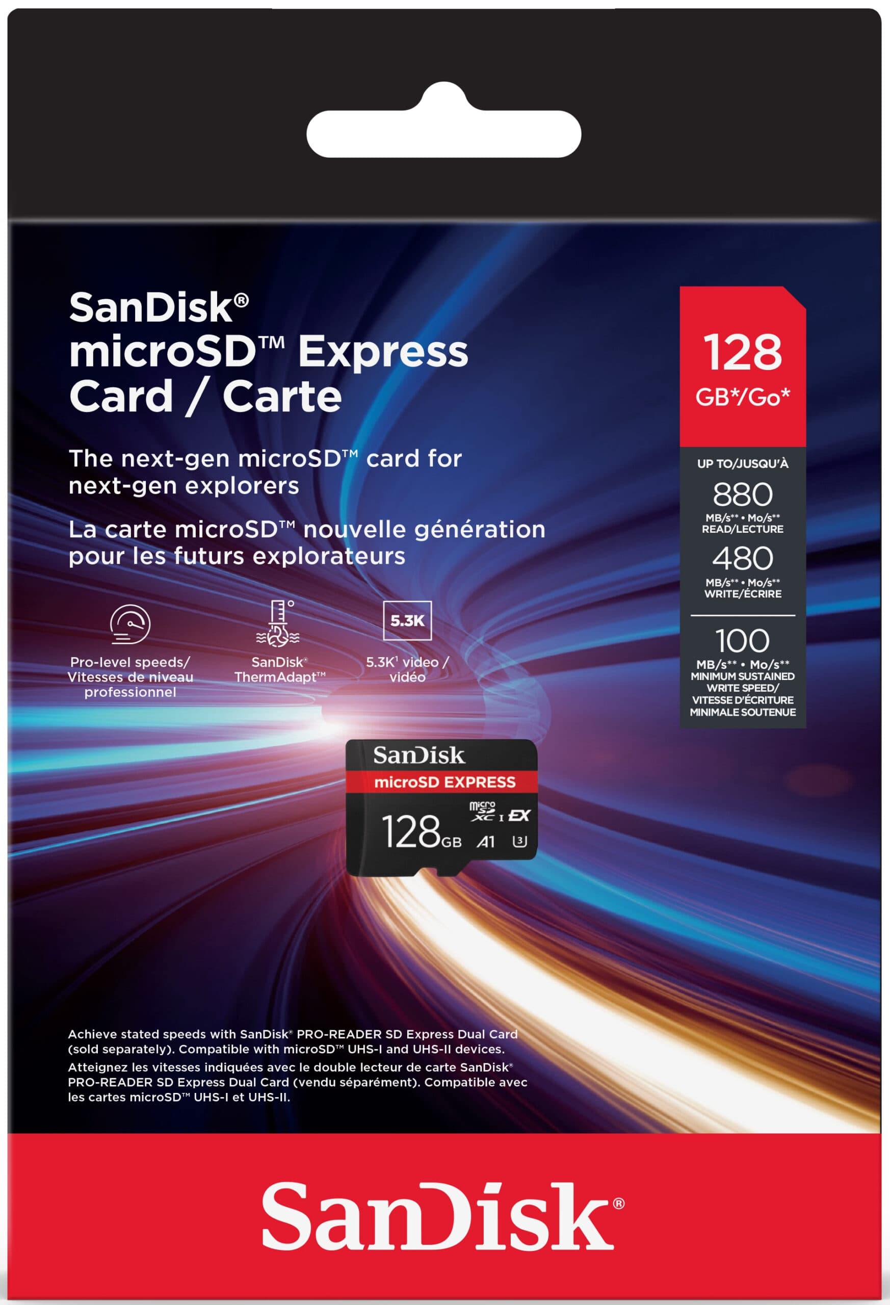 MICROSDXC 128GB CL10 EXTREME PRO "SDSQXFN-128G-GN4NN" — miniatură