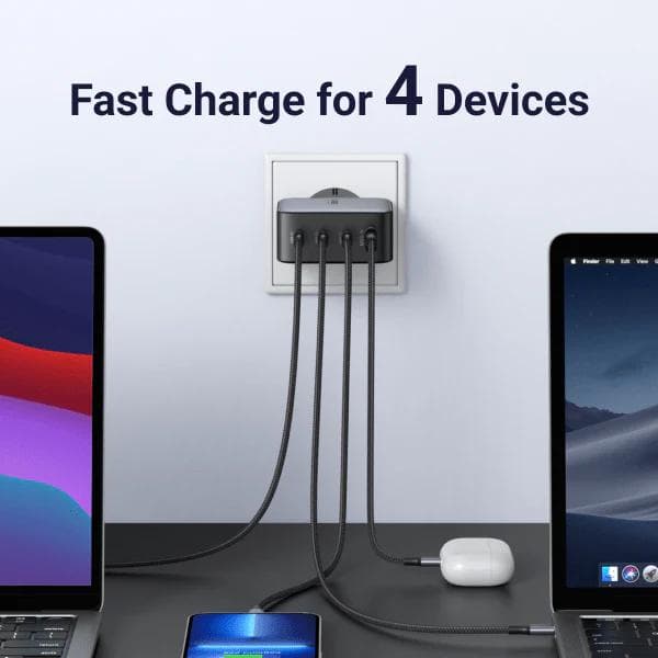 INCARCATOR retea Ugreen, Nexode "X565" Quick Charge 100W GaN, 3 x USB Type-C, 1 x USB, gri "35043" - 6941876230433 — miniatură