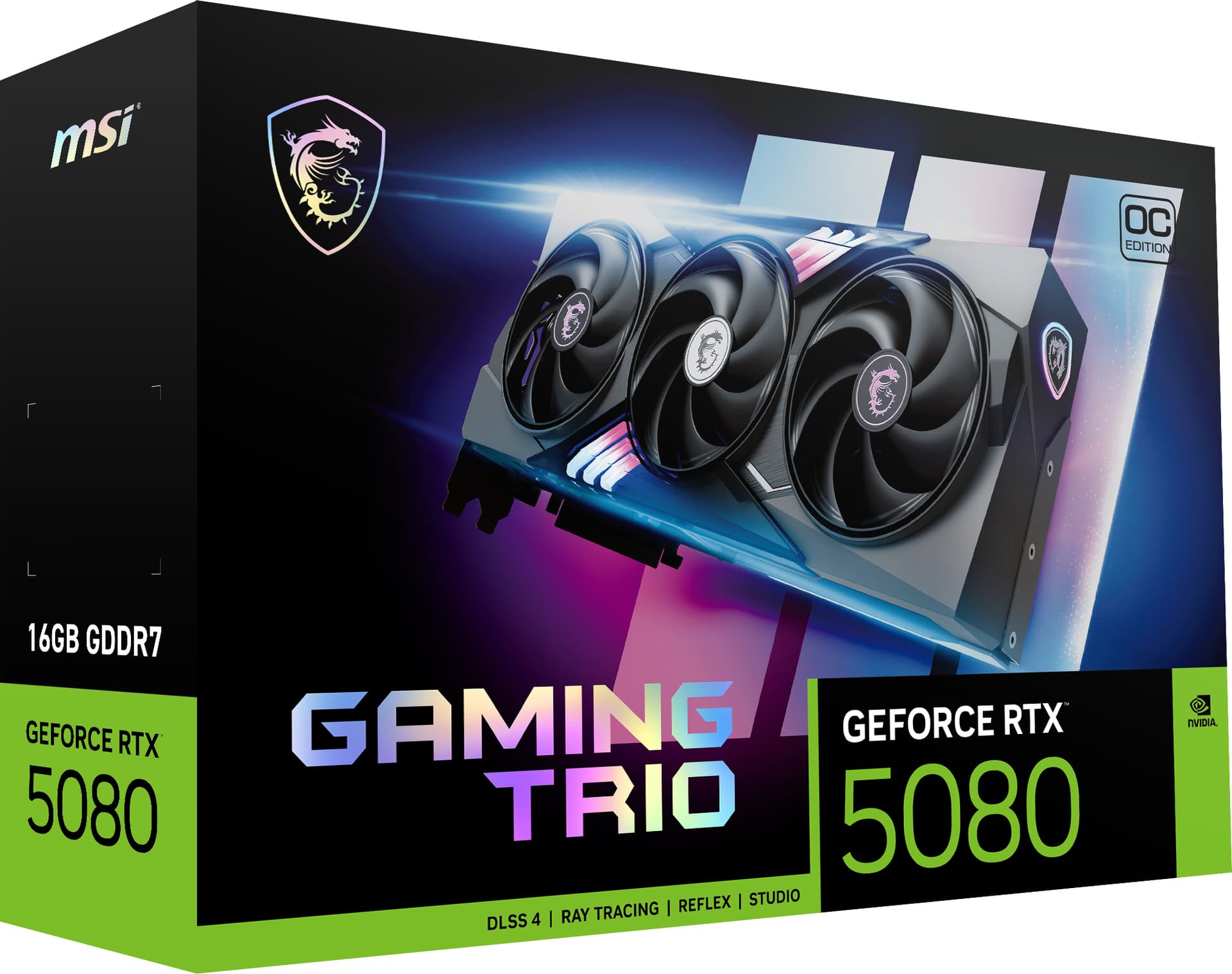 Placa video GeForce RTX 5080 16G Gaming Trio OC, 16GB GDDR7 "V531-005R" — miniatură