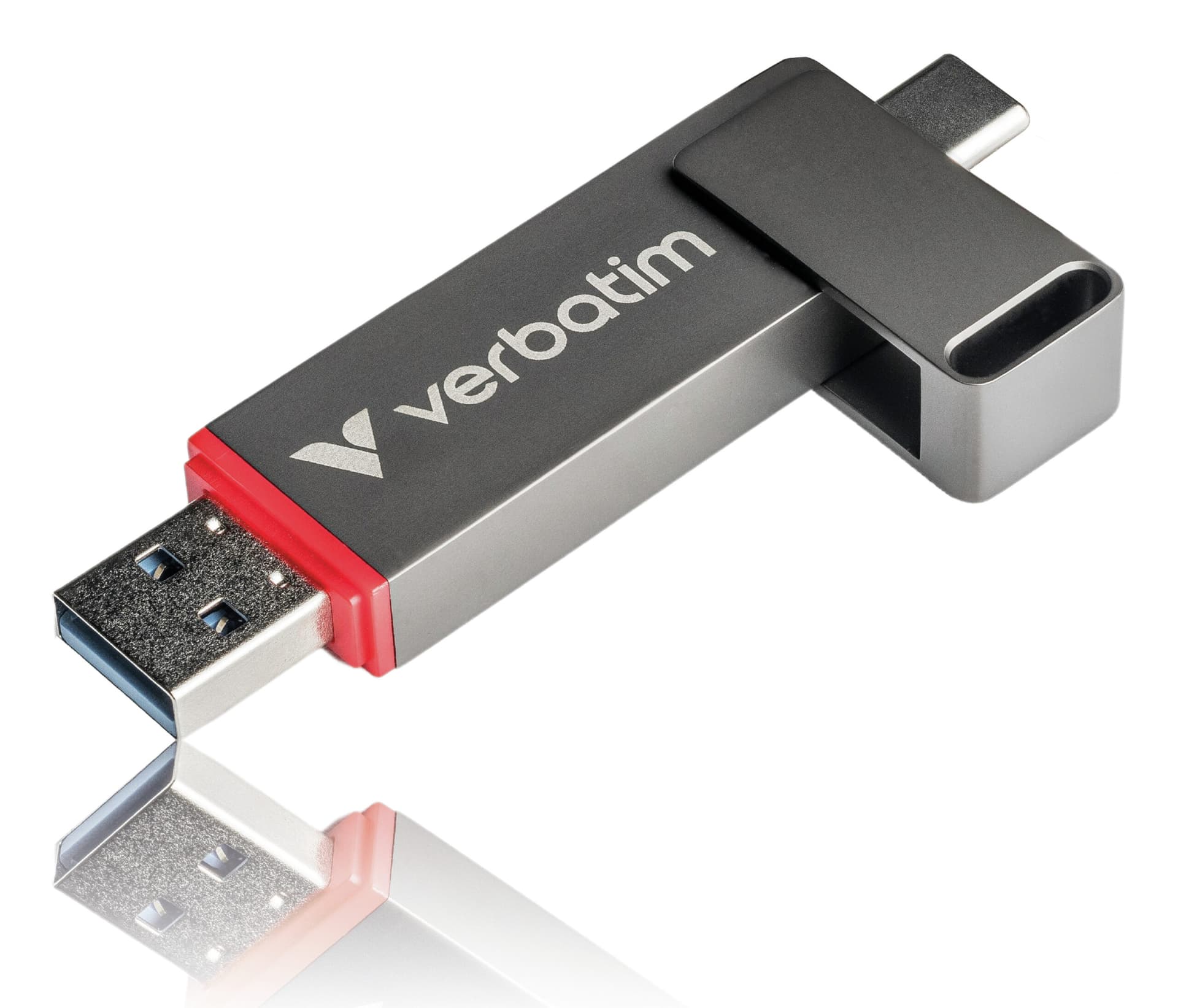 Memorie USB Verbatim USB Type-C/USB-A USB 3.2 Gen 1 conectivitate dubla 128GB Gri "32040" — miniatură