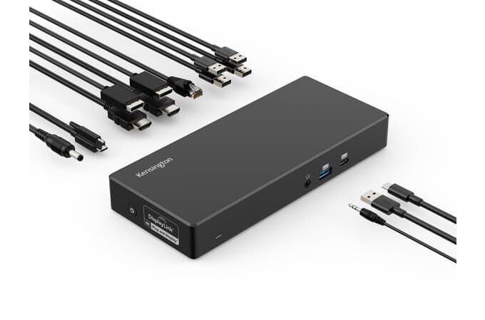 DOCKING Station KENSINGTON universal, conectare PC USB Type C, USB Type C x 1, USB-A 3.0 x 5, porturi video Display Port x 2, HDMIx2, RJ-45,Audio, negru "SD4781P", "K33603EU" — miniatură