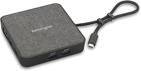 DOCKING Station KENSINGTON universal, conectare PC USB Type C, USB Type C x 1, USB-A 3.2 x 2, porturi video HDMI x 2, RJ-45, NB 100 W, negru, "MD120U4", "K32850WW"