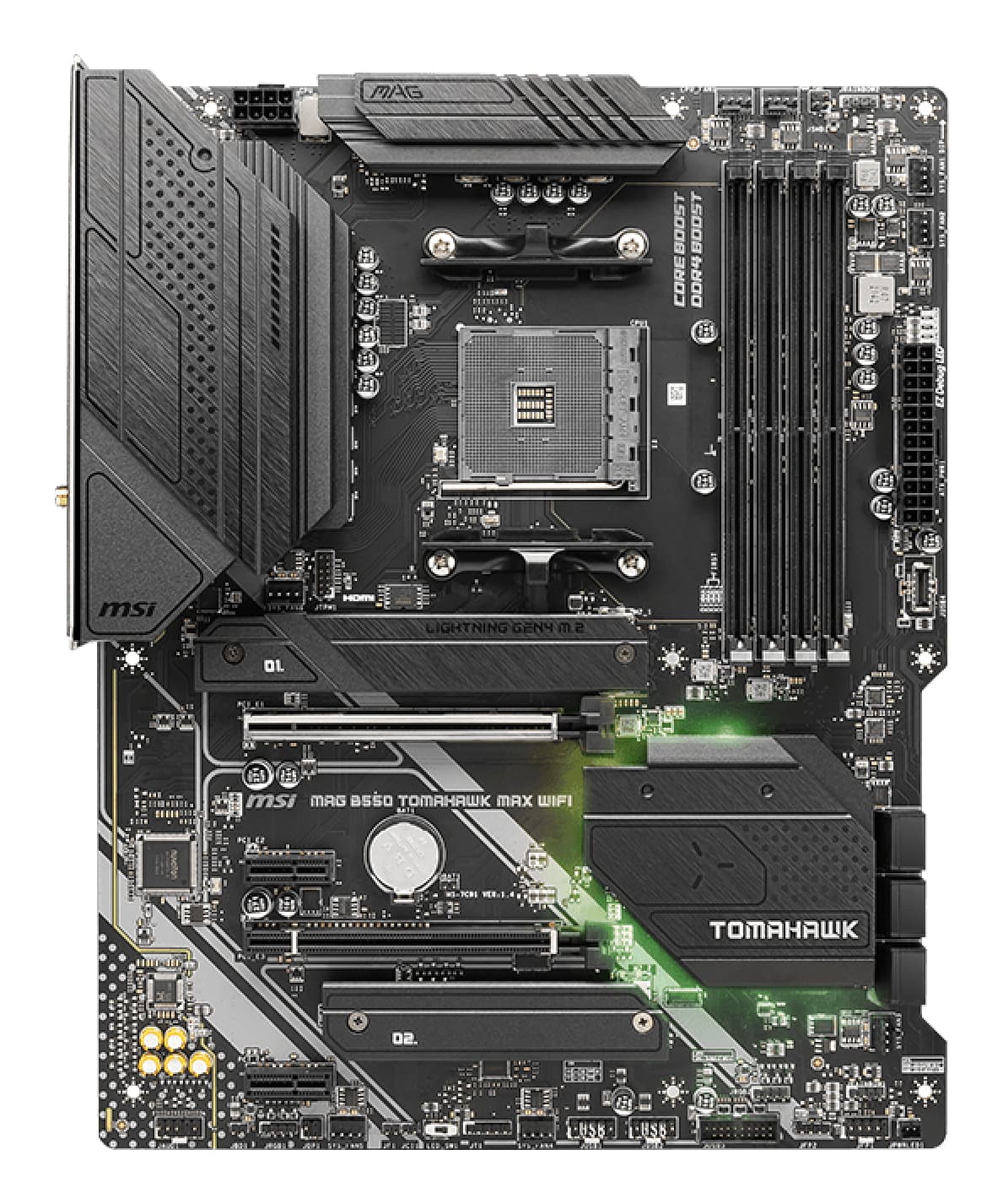 Placa de baza MAG B550 TOMAHAWK MAX WIFI, AMD B550, Socket AM4, ATX "7C94-043R" — miniatură