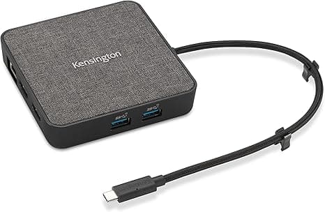 DOCKING Station KENSINGTON universal, conectare PC USB Type C, USB Type C x 1, USB-A 3.2 x 2, porturi video HDMI x 2, RJ-45, NB 100 W, negru, "MD120U4", "K32850WW" — miniatură