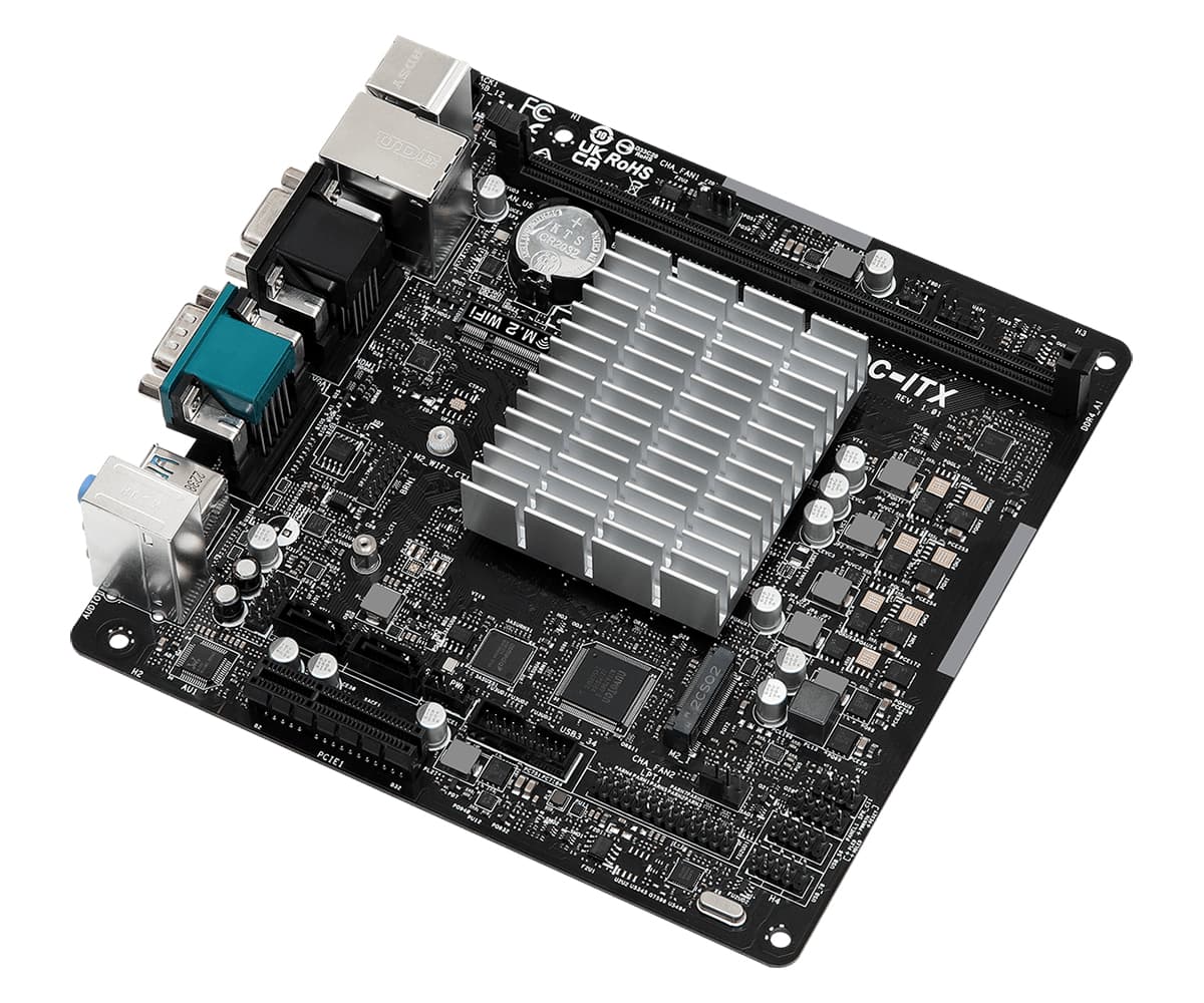 Placa de baza ASRock N100DC-ITX Intel N100 CPU(3,4GHz) mATX HDMI/VGA DDR4 retail "90-MXBLM0-A0UAYZ" — miniatură