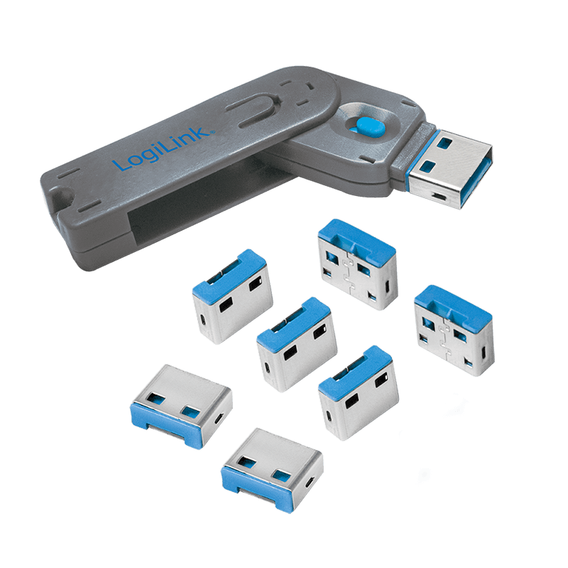 PORT Blocker LOGILINK, USB-A, 1buc. contine 1 cheie + 8 incuietori, "incuietori de USB" "AU0045"