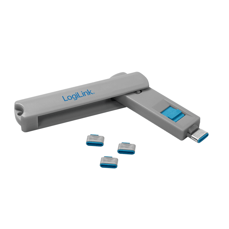 PORT Blocker LOGILINK, USB-C, 1buc. contine 1 cheie + 4 incuietori, "incuietori de USB" "AU0052" — miniatură
