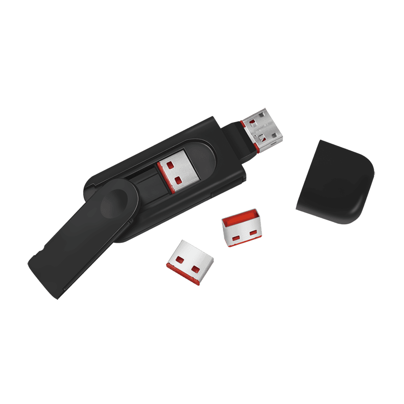 PORT Blocker LOGILINK, USB-A, 1buc. contine 1 cheie + 4 incuietori, "incuietori de USB", red, "AU0054" — miniatură
