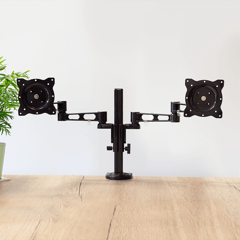 SUPORT de birou LOGILINK, pt 2 TV/monitor plat, diag. max 26 inch, rotatie, inclinare, pivotare, orizontala, verticala, totala, max 5 Kg x 2, negru, "BP0074" — miniatură
