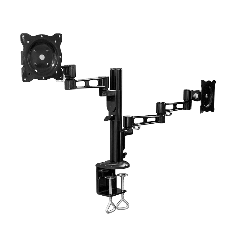 SUPORT de birou LOGILINK, pt 2 TV/monitor plat, diag. max 26 inch, rotatie, inclinare, pivotare, orizontala, verticala, totala, max 5 Kg x 2, negru, "BP0074"