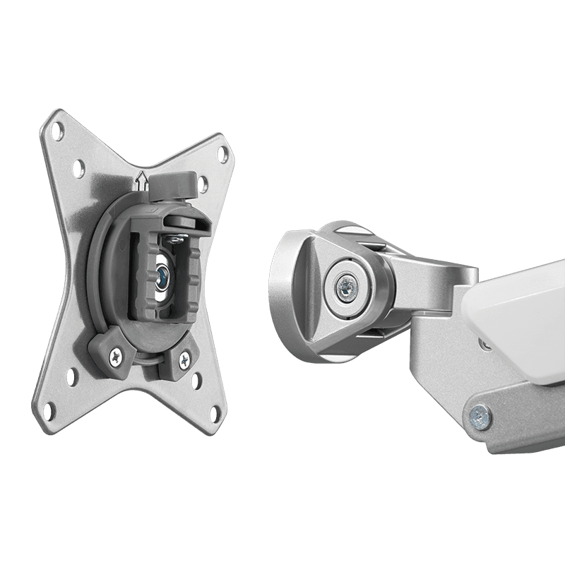 SUPORT de birou LOGILINK, pt 2 TV/monitor plat, curbat, diag. max 32 inch, rotatie, inclinare, pivotare, orizontala, verticala, max 9 Kg x 2, argintiu, "BP0089" — miniatură