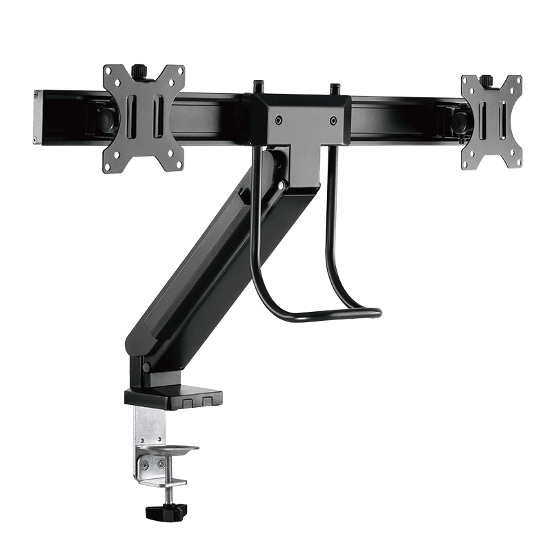 SUPORT de birou LOGILINK, pt 2 TV/monitor plat, curbat, diag. max 27 inch, rotatie, inclinare, pivotare, orizontala, verticala, max 6.5 Kg x 2, negru, "BP0102"