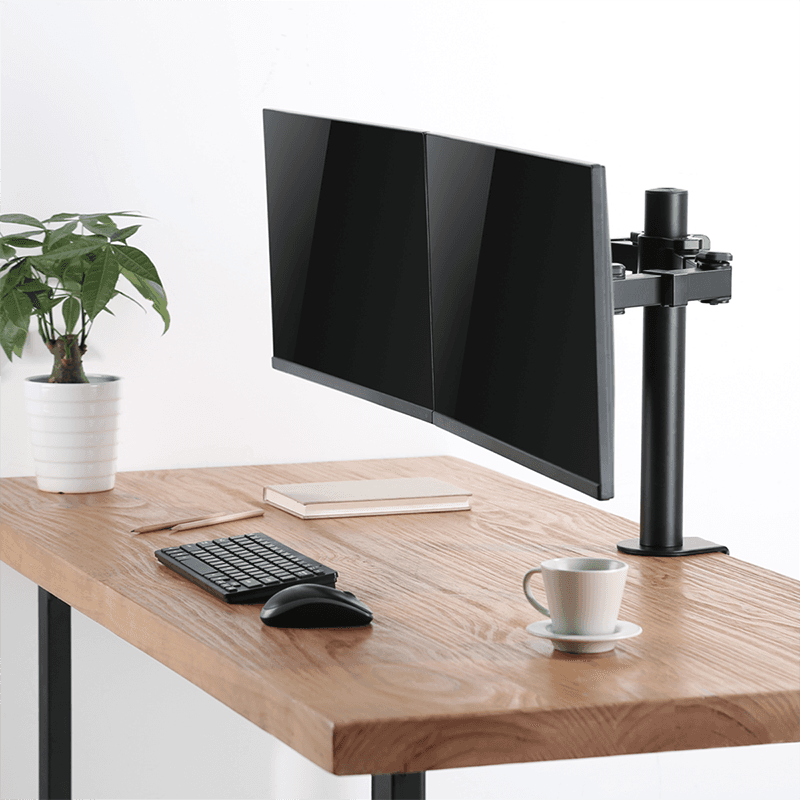 SUPORT de birou LOGILINK, pt 2 TV/monitor plat, diag. max 32 inch, rotatie, inclinare, pivotare, orizontala, verticala, max 12 Kg x 2, negru, "BP0106" — miniatură