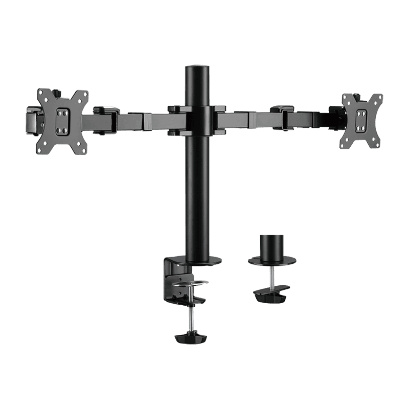 SUPORT de birou LOGILINK, pt 2 TV/monitor plat, diag. max 32 inch, rotatie, inclinare, pivotare, orizontala, verticala, max 12 Kg x 2, negru, "BP0106"