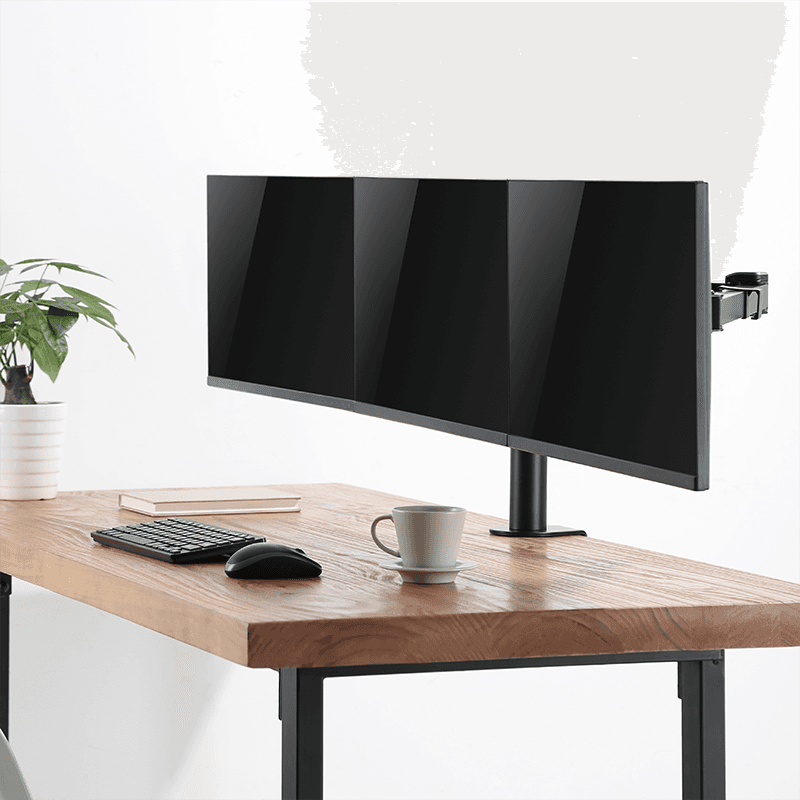SUPORT de birou LOGILINK, pt 3 TV/monitor plat, diag. max 32 inch, rotatie, inclinare, pivotare, orizontala, verticala, totala, max 7 Kg x 3, negru, "BP0107" — miniatură