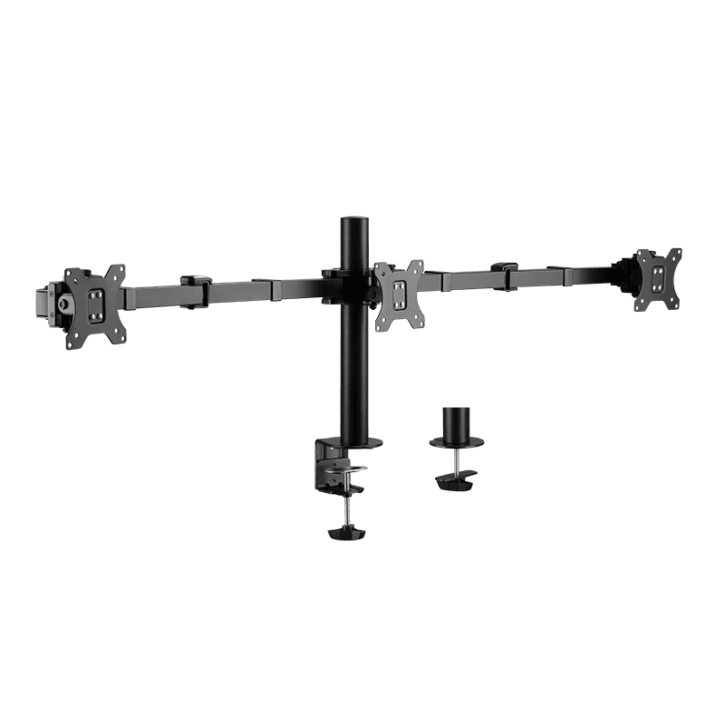 SUPORT de birou LOGILINK, pt 3 TV/monitor plat, diag. max 32 inch, rotatie, inclinare, pivotare, orizontala, verticala, totala, max 7 Kg x 3, negru, "BP0107"