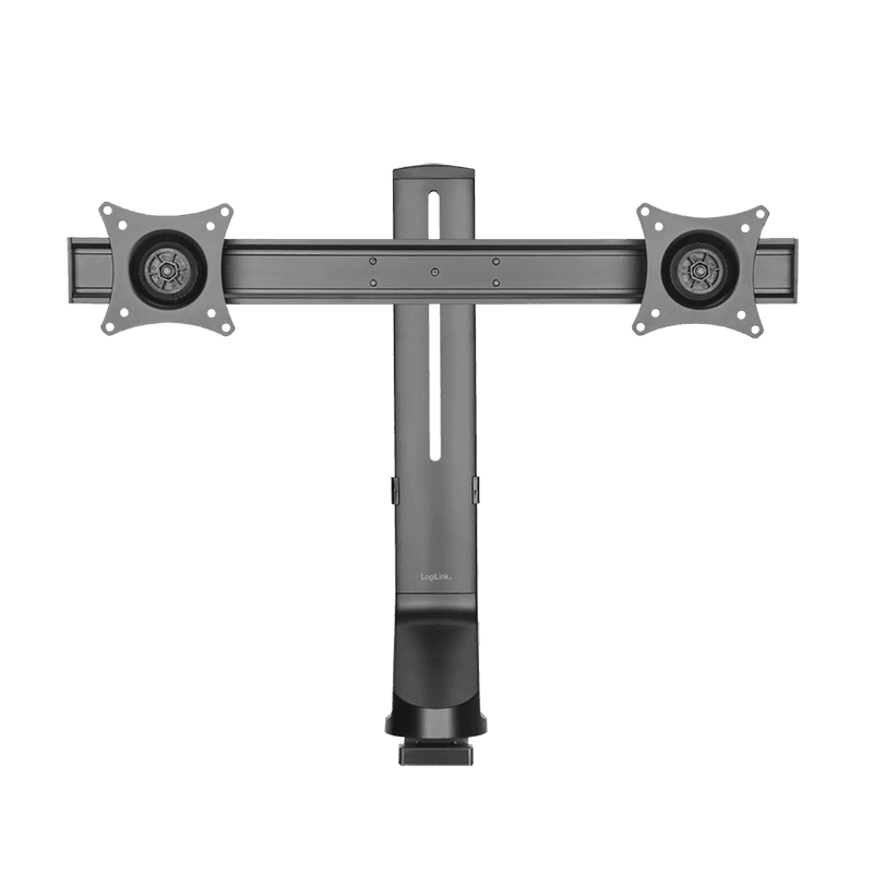 SUPORT de birou LOGILINK, pt 2 TV/monitor plat, curbat, diag. max 27 inch, rotatie, inclinare, pivotare, orizontala, verticala, max 7 Kg x 2, negru, "BP0160"