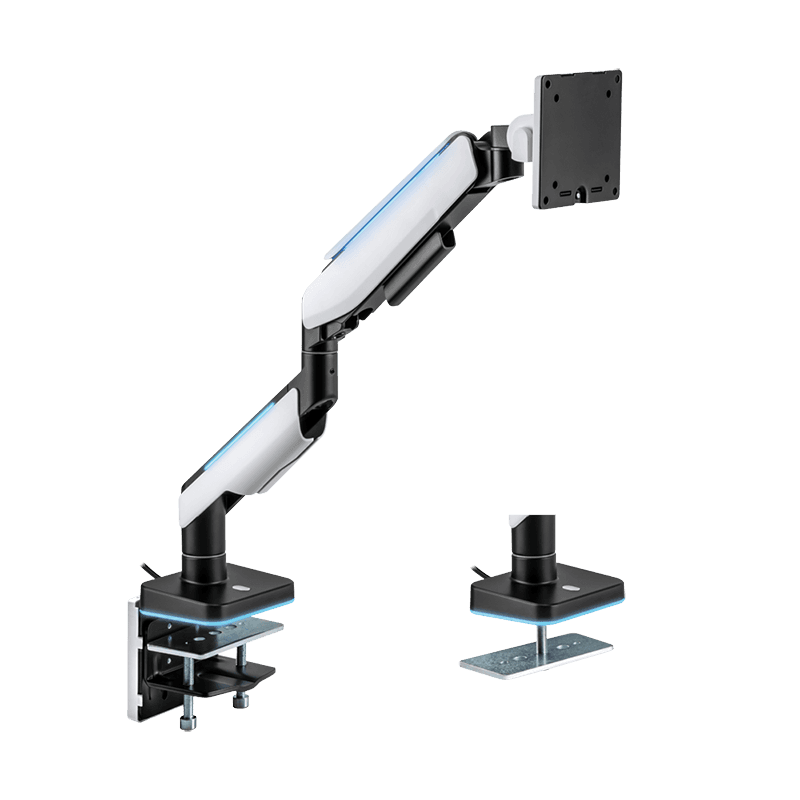 SUPORT de birou LOGILINK, pt 1 TV/monitor plat, diag. max 49 inch, rotatie, inclinare, orizontala, verticala, max 20 Kg, gas spring, negru-gri, "BP0162" — miniatură