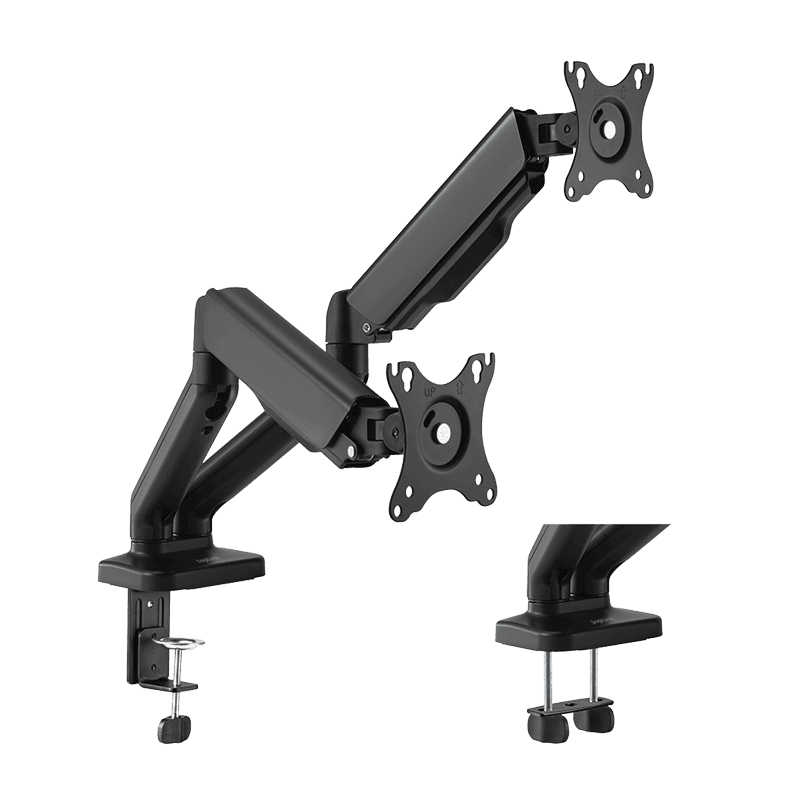 SUPORT de birou LOGILINK, pt 2 TV/monitor plat, curbat, diag. max 32 inch, rotatie, inclinare, pivotare, verticala, max 9 Kg x 2, negru, "BP0177" — miniatură