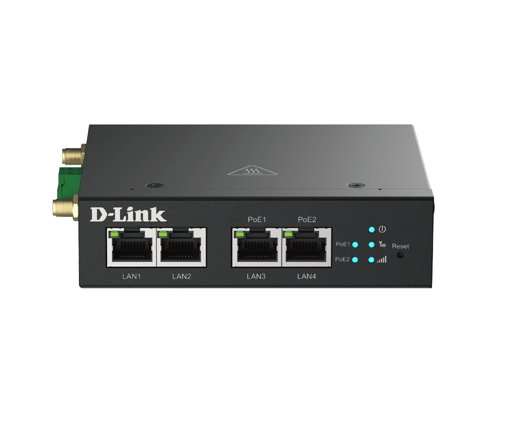 MODEM D-LINK M2M 4G, 2 x 10/100 RJ45, 2 x 10/100 RJ45 PoE, 1 x SIM, carcasa zinc rezistenta la coroziune "DWM-314-TP"