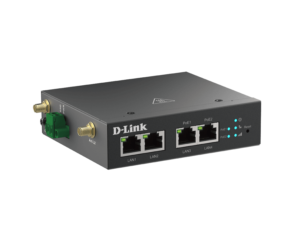 MODEM D-LINK M2M 4G, 2 x 10/100 RJ45, 2 x 10/100 RJ45 PoE, 1 x SIM, carcasa zinc rezistenta la coroziune "DWM-314-TP" — miniatură