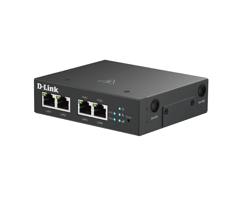 MODEM D-LINK M2M 4G, 2 x 10/100 RJ45, 2 x 10/100 RJ45 PoE, 1 x SIM, carcasa zinc rezistenta la coroziune "DWM-314-TP" — miniatură