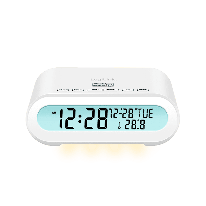 CEAS DIGITAL LOGILINK, radio, cu alarma, temperatura, umiditate, functie amanare, USB-C, alb, "SC0121W" — miniatură