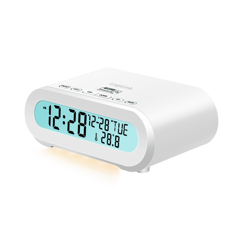 CEAS DIGITAL LOGILINK, radio, cu alarma, temperatura, umiditate, functie amanare, USB-C, alb, "SC0121W" — miniatură