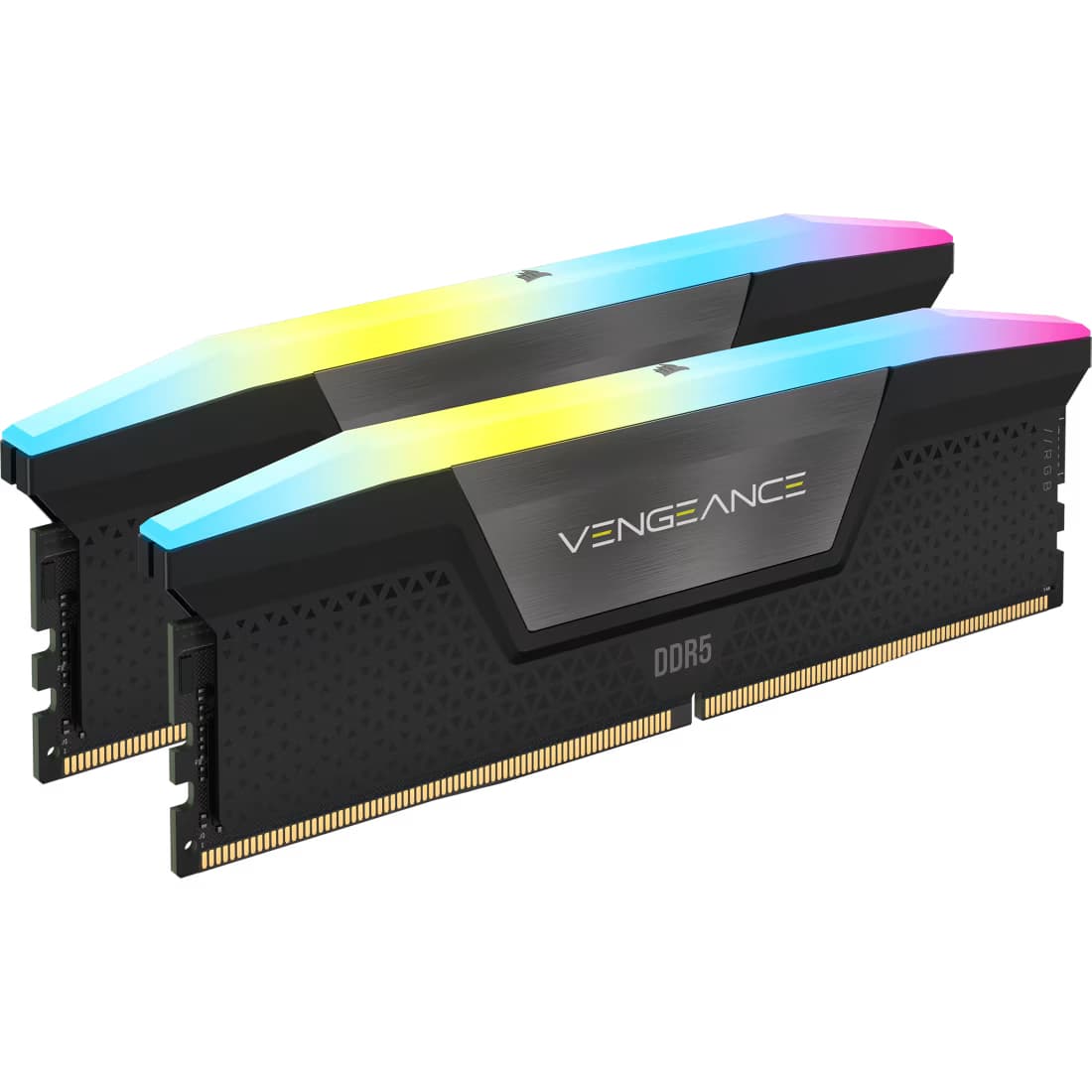 Corsair Memorie DDR5, 32GB, KIT 2x16GB, 6000MT/s, C28, Intel XMP, Negru, RGB, VENGEANCE "CMH32GX5M2B6000C28"