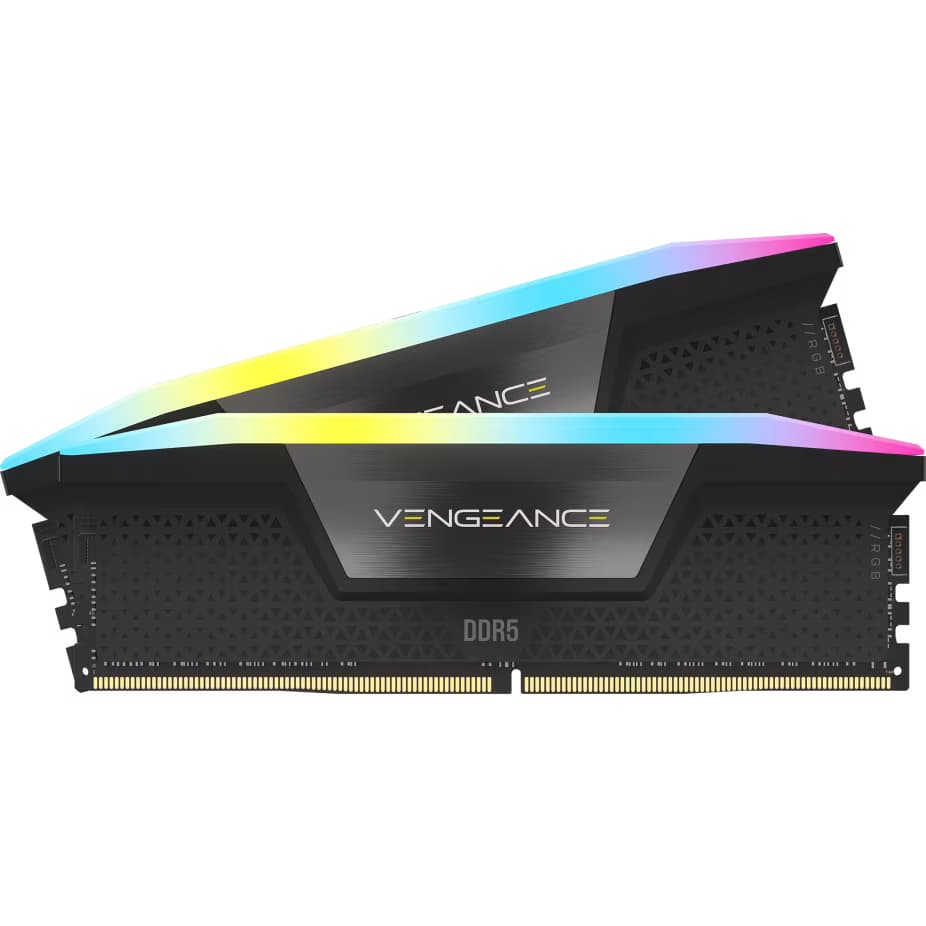 Corsair Memorie DDR5, 32GB, KIT 2x16GB, 6000MT/s, C28, Intel XMP, Negru, RGB, VENGEANCE "CMH32GX5M2B6000C28" — miniatură
