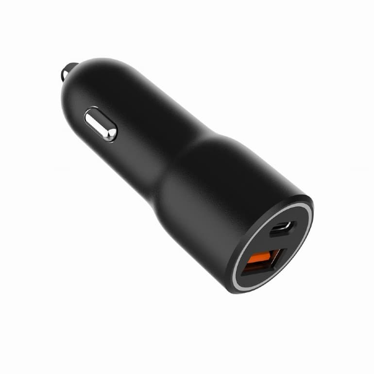 ALIMENTATOR auto GEMBIRD, 1 x USB-A QC3.0 max 18W + 1 x USB-C PD max 20W, pt. bricheta auto, black, "TA-UC-AC2PDQC38-CAR-01" — miniatură